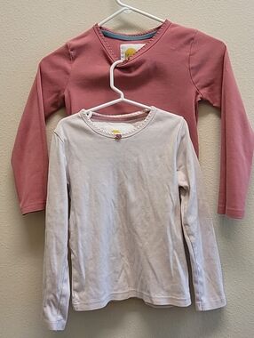 Mini Boden Girls Long-Sleeve Tees in Dusty Rose & Pink